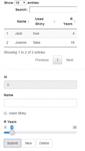 Shiny Crud App Shiny Crud App